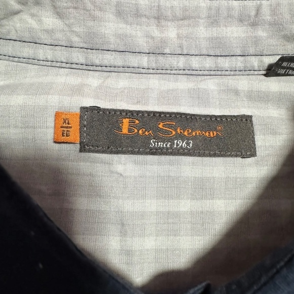 Ben Sherman Button Up Shirt Mens Size XL Navy Blue Short Sleeve White Dots AOP - Picture 4 of 8